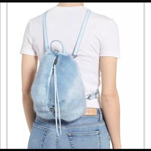 Rebecca Minkoff Powder-Blue Faux Fur Backpack